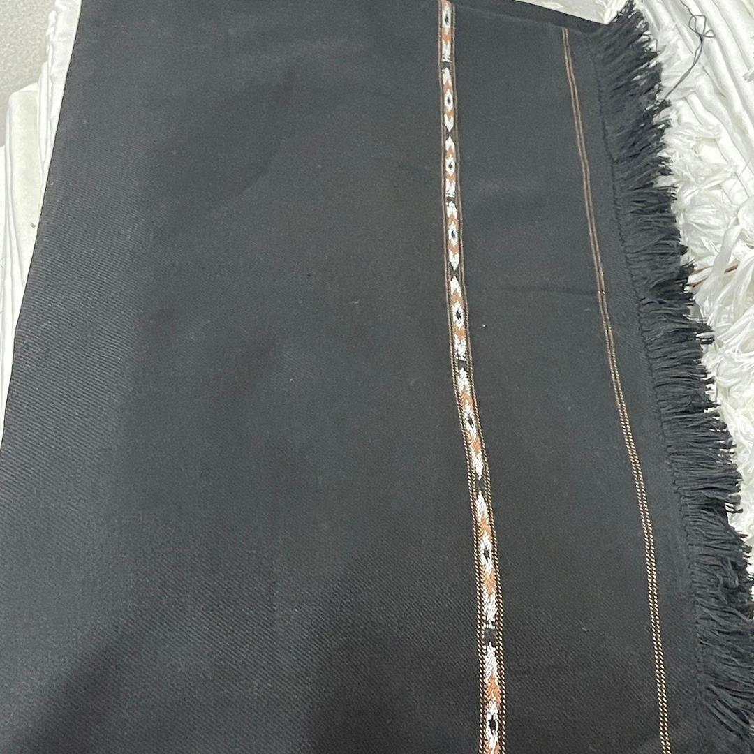 Black Embroidered Wool Shawl - 1 Pc Elegant Wrap for All Occasions
