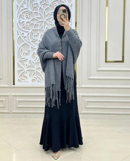 Women's Fleece Plain Cape Shawl