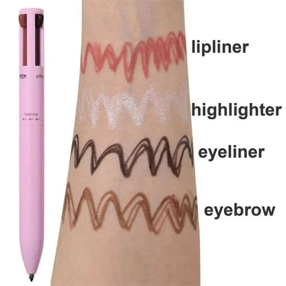 Makeup Pen 4 in 1 Eyebrow Pencil Waterproof Long Lasting Easy Color Eyebrow Lip Highlighter Pen Sweatproof