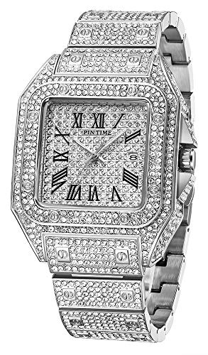 Luxury Diamond Studded Watch for Men - Fully Iced Out