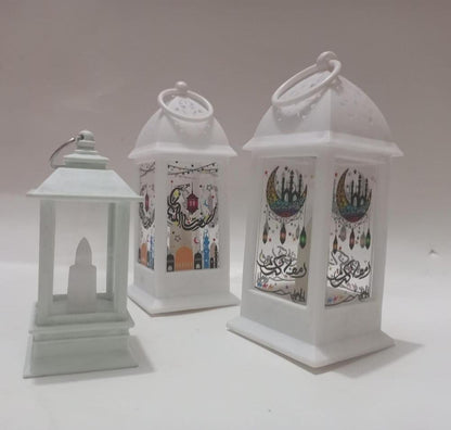 Ramadan LED Flame Light Decoration Lamp, Pack Of 3 (WHITE)