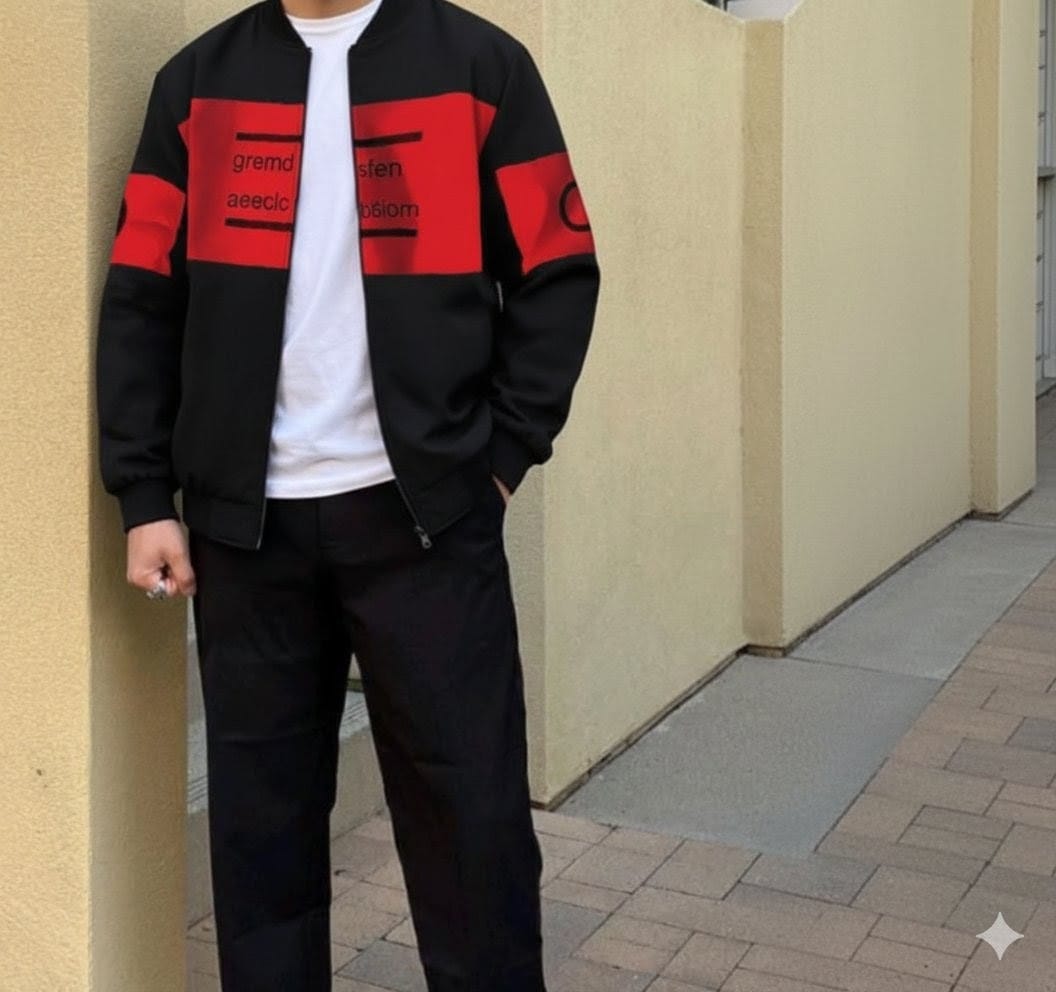 1 Pc Men's Fleece Printed Fleece Zipper Jacket