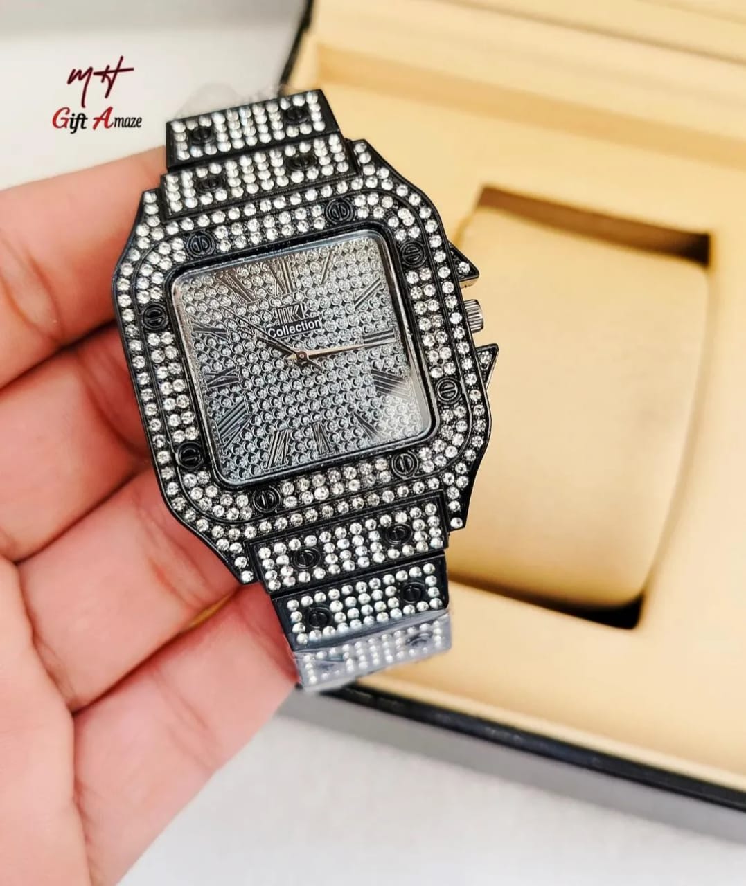 Luxury Diamond Studded Watch for Men - Fully Iced Out