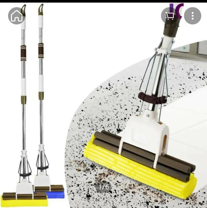 Super Absorbent PVA House Cleaner Double Roller Sponge Mop for Office Home Kitchen