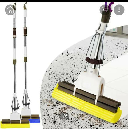 Super Absorbent PVA House Cleaner Double Roller Sponge Mop for Office Home Kitchen
