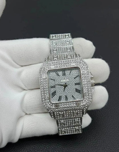 Luxury Diamond Studded Watch for Men - Fully Iced Out