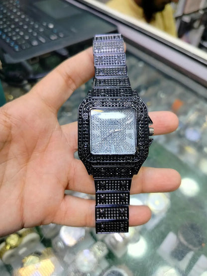 Luxury Diamond Studded Watch for Men - Fully Iced Out