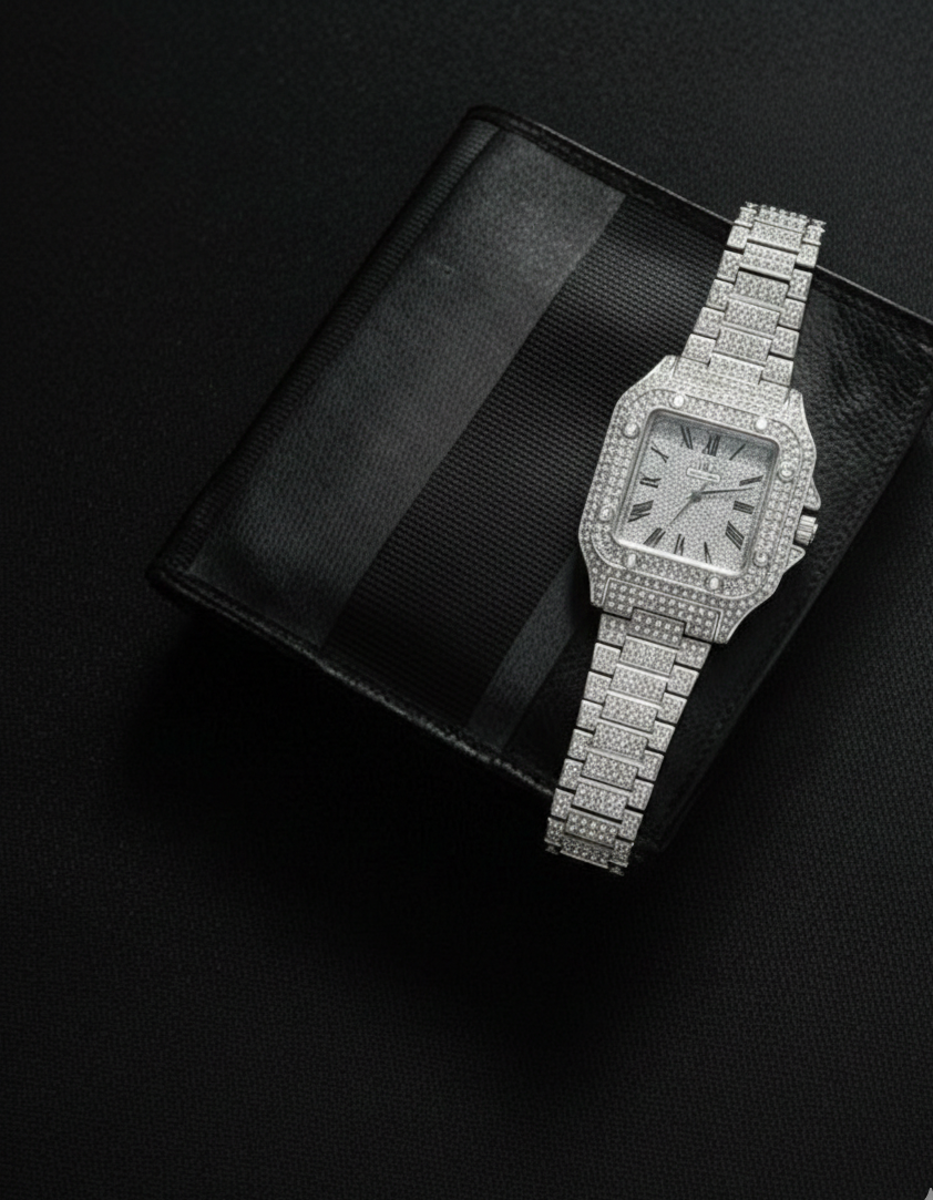 Luxury Diamond Studded Watch for Men - Fully Iced Out